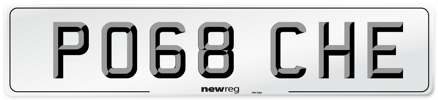 PO68 CHE Number Plate from New Reg